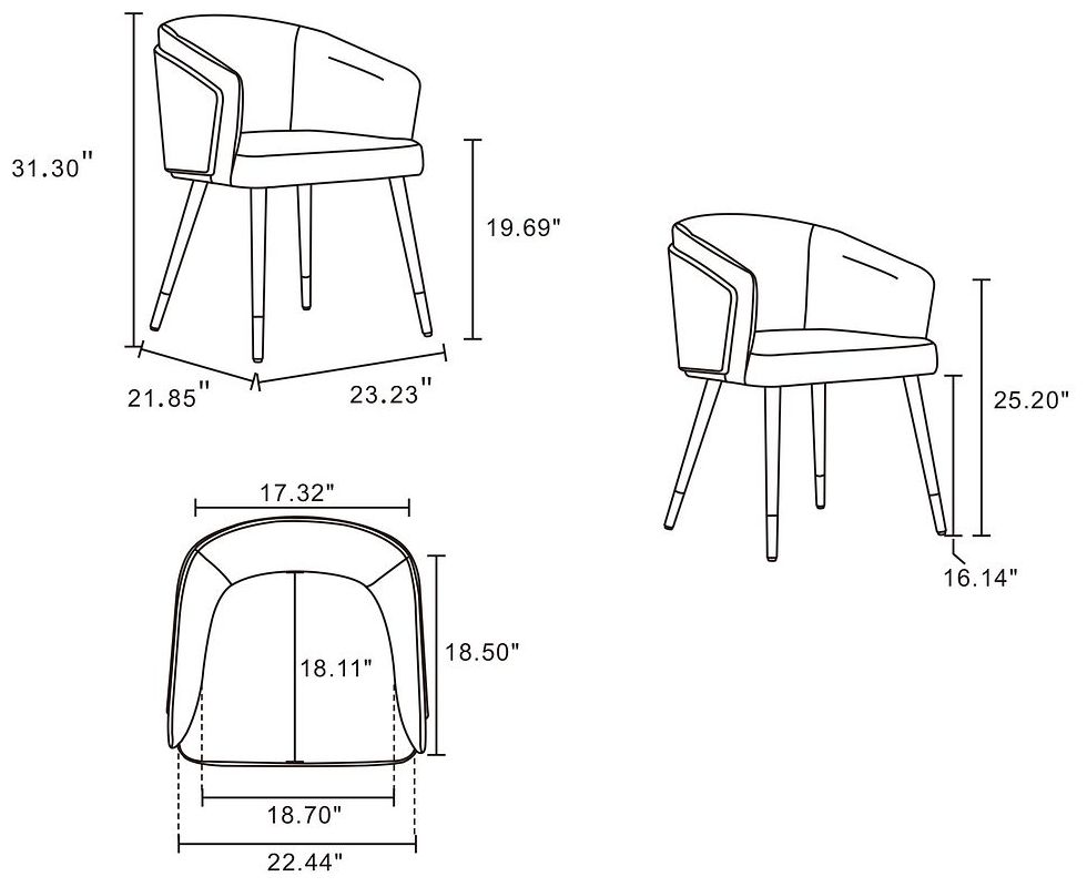 Image 3 Modern Reeva Dining Chair in Walnut and Cream Leatherette more views