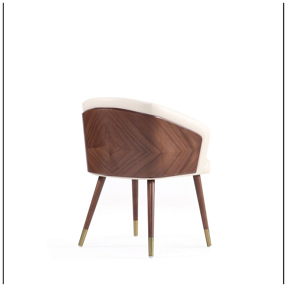 Image 7 Modern Reeva Dining Chair in Walnut and Cream Leatherette more views