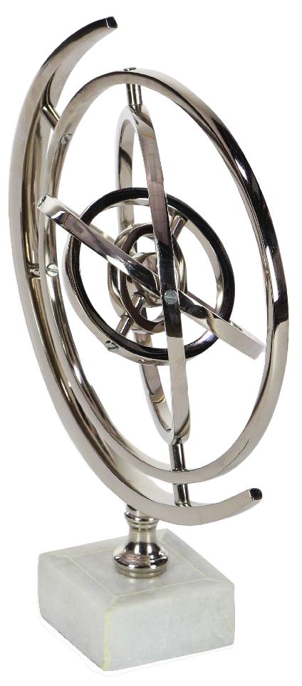 Image 3 Modern Reflections 13" High Silver Armillary Sphere Modern Sculpture more views