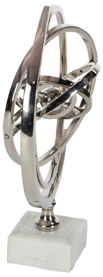 Image 4 Modern Reflections 13" High Silver Armillary Sphere Modern Sculpture more views