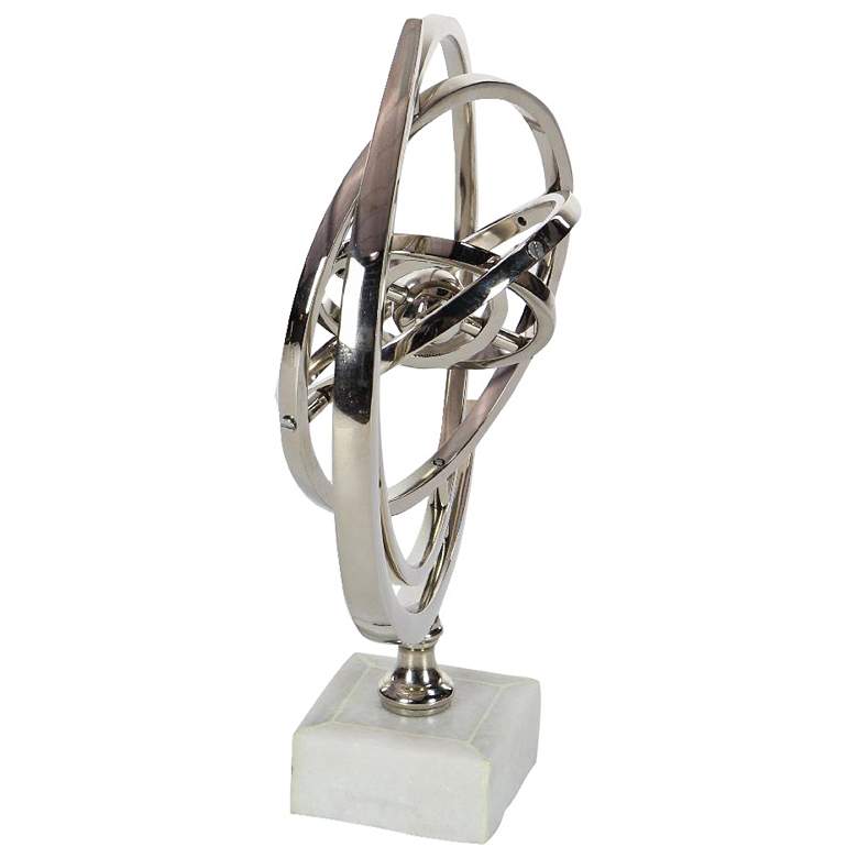 Image 4 Modern Reflections 13 inch High Silver Armillary Sphere Modern Sculpture more views