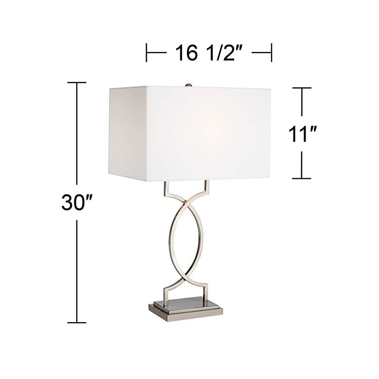 Modern Rome Brushed Nickel and Brushed Steel Table Lamp more views