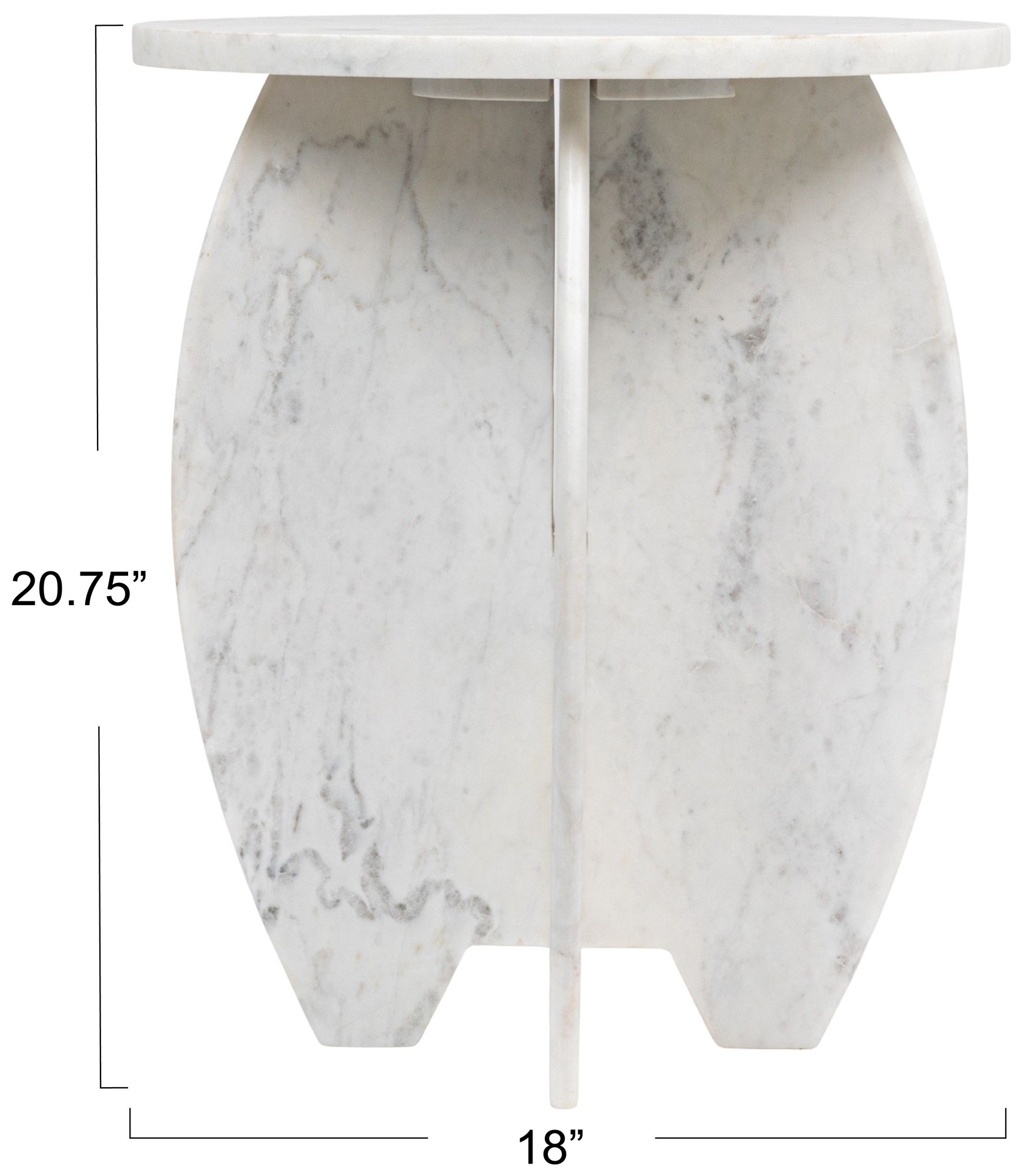 Image 4 Modern Sculptural Marble Table with Interlocking Base, White more views