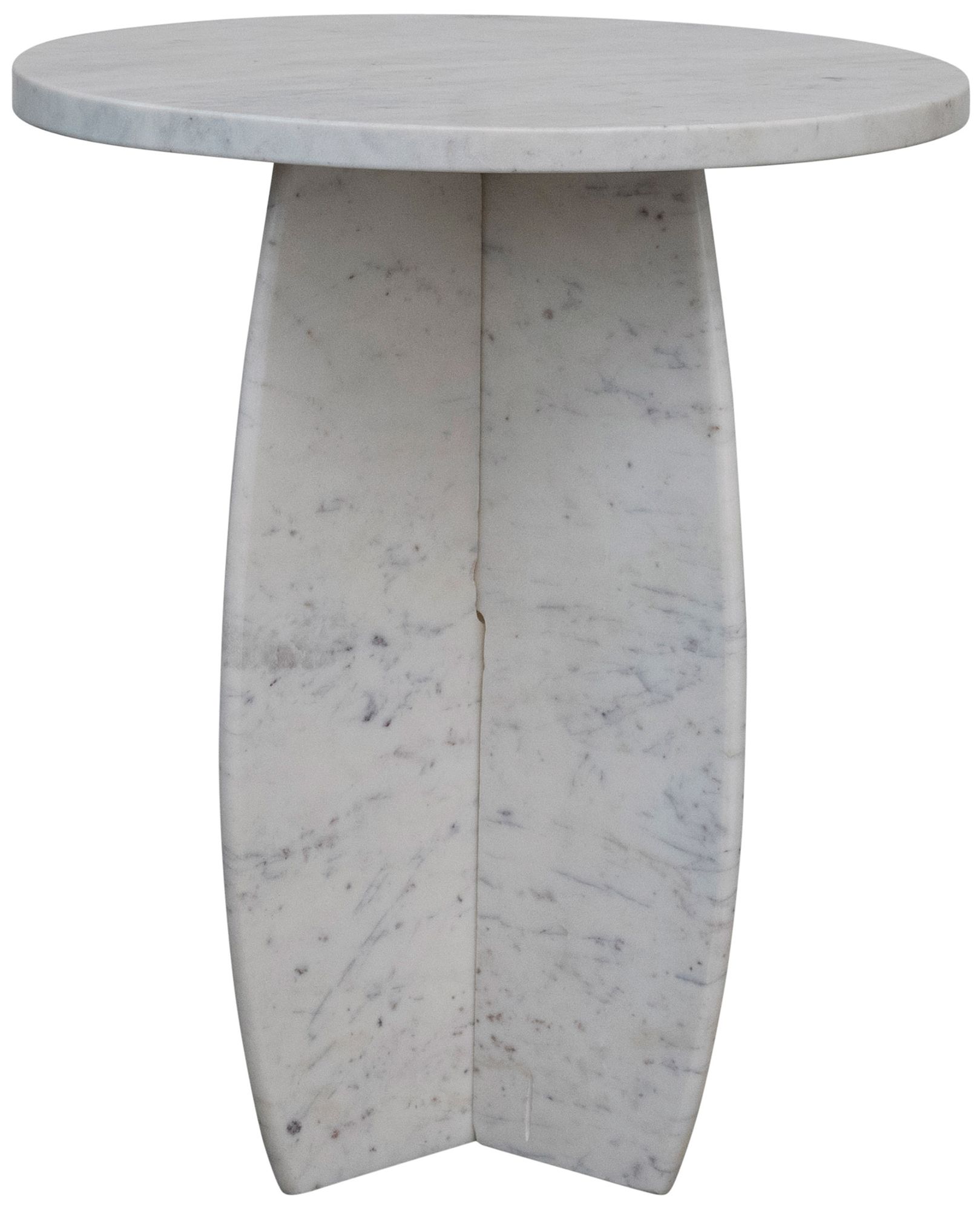 Image 7 Modern Sculptural Marble Table with Interlocking Base, White more views