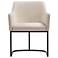 Modern Serena Dining Armchair in Leatherette with Steel Legs in Cream