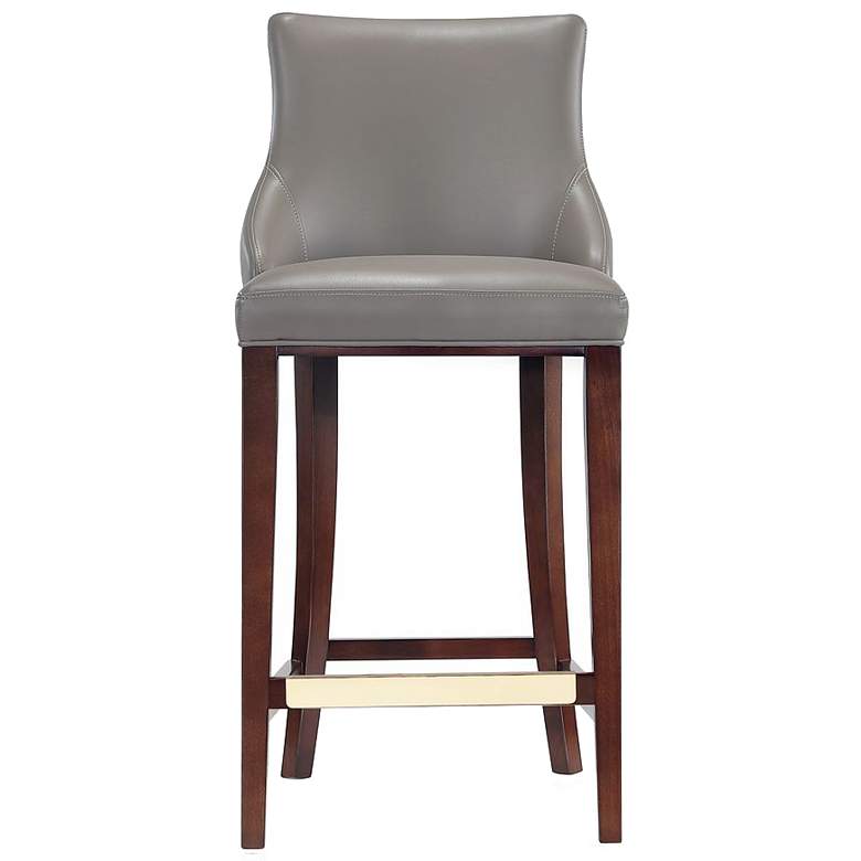 Image 1 Modern Shubert Barstool Upholstered in Dark Taupe Leatherette