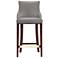 Modern Shubert Barstool Upholstered in Dark Taupe Leatherette
