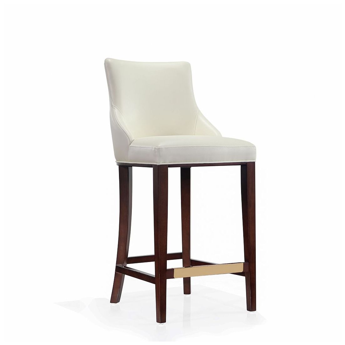 Image 5 Modern Shubert Barstool Upholstered in Ivory Leatherette more views