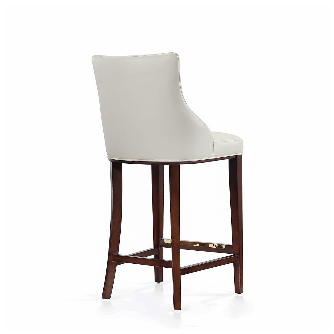 Image 7 Modern Shubert Barstool Upholstered in Ivory Leatherette more views