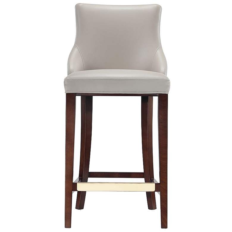 Image 1 Modern Shubert Barstool Upholstered in Light Grey Leatherette