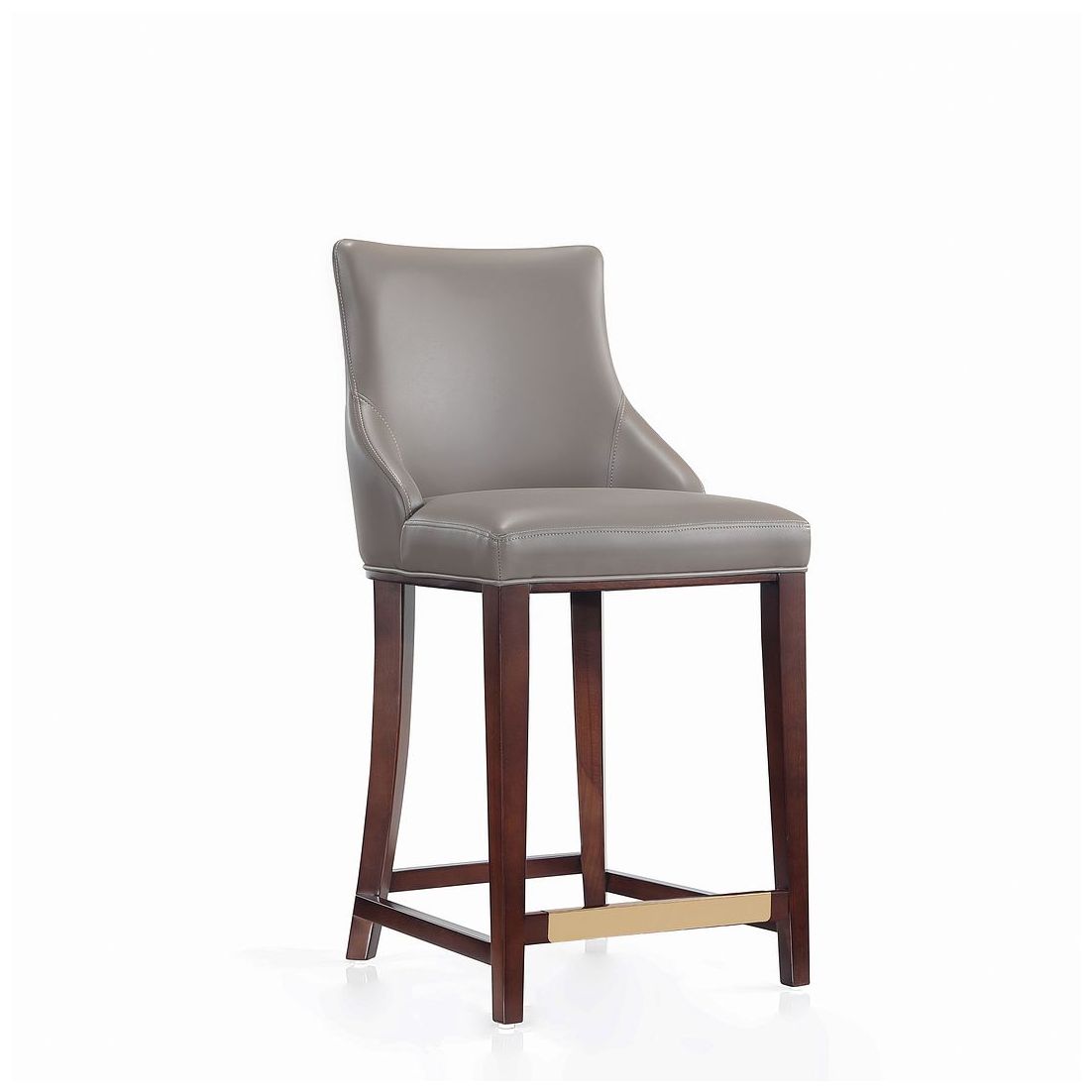 Image 5 Modern Shubert Counter Stool Upholstered in Dark Taupe Leatherette more views