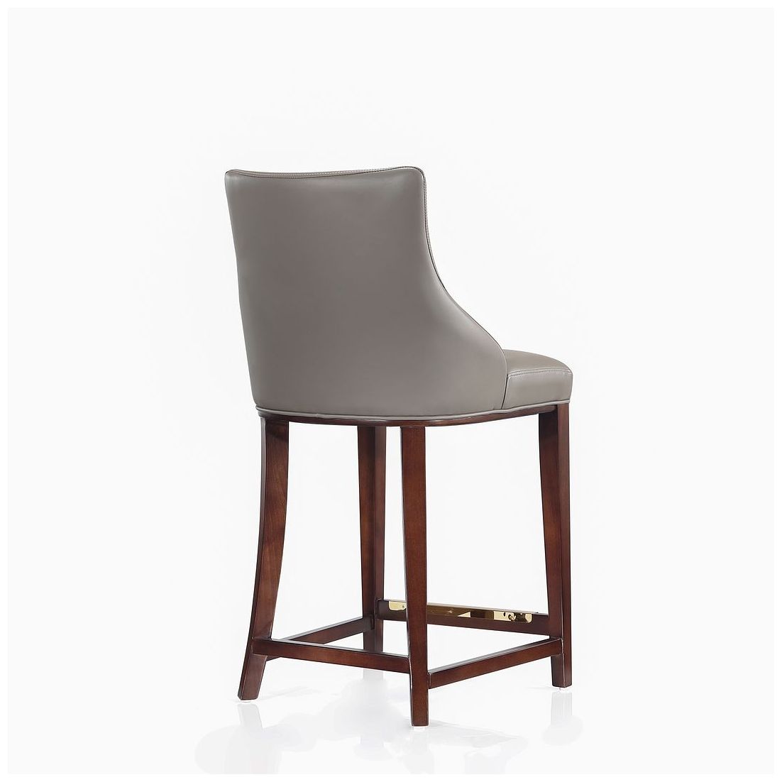 Image 7 Modern Shubert Counter Stool Upholstered in Dark Taupe Leatherette more views