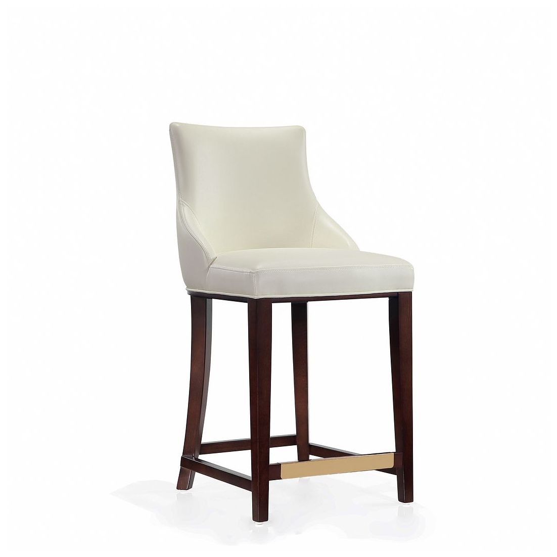 Image 5 Modern Shubert Counter Stool Upholstered in Ivory Leatherette more views