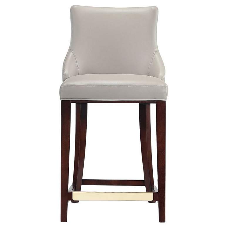 Image 1 Modern Shubert Counter Stool Upholstered in Light Grey Leatherette