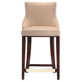 Image1 of Modern Shubert Counter Stool Upholstered in Tan Leatherette