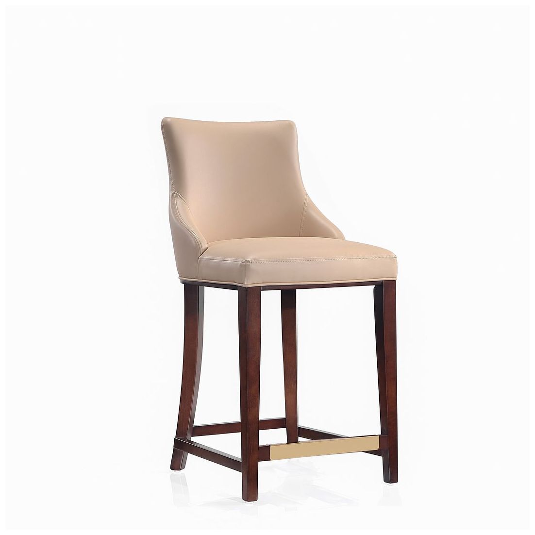 Image 5 Modern Shubert Counter Stool Upholstered in Tan Leatherette more views