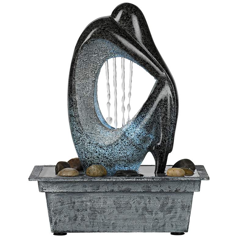 Image 3 Modern Silhouette 10" High LED Tabletop Fountain