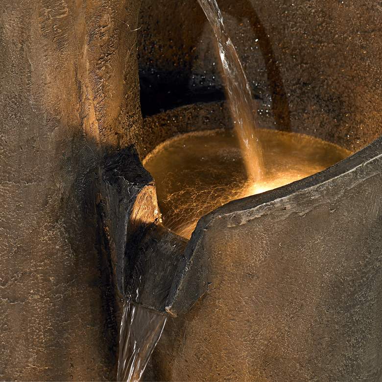 Image 5 Modern Sphere Curve Cascading 39 1/2" High LED Fountain more views