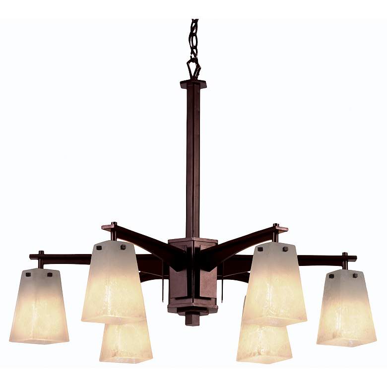 Image 1 Modern Square Rustic Collection Meringue 6-Light Chandelier