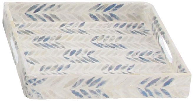 Image 5 Modern Square Shell-Inlaid Wooden Trays Set of 3 more views