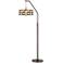 Modern Squares Bronze Downbridge Arc Floor Lamp