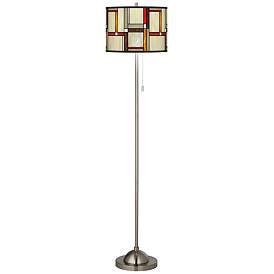 Image2 of Modern Squares Brushed Nickel Pull Chain Floor Lamp