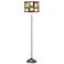 Modern Squares Brushed Nickel Pull Chain Floor Lamp