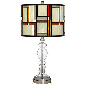 Image1 of Modern Squares Giclee Apothecary Clear Glass Table Lamp