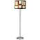 Modern Squares Giclee Brushed Nickel Garth Floor Lamp