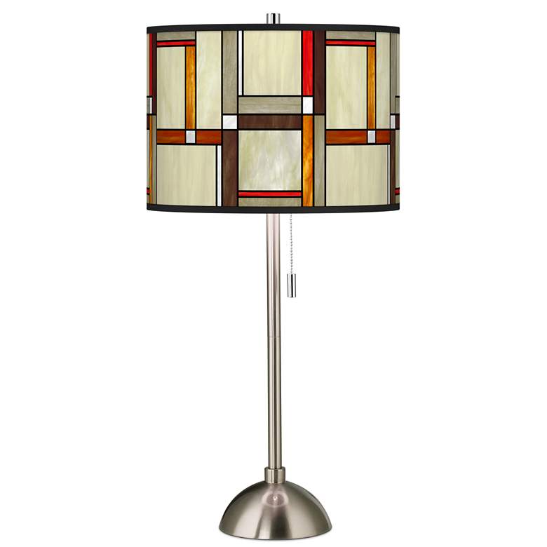 Image 1 Modern Squares Giclee Brushed Nickel Table Lamp