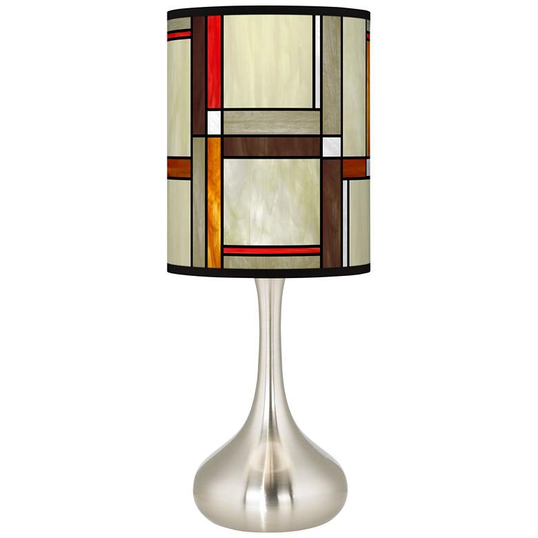 Image 1 Modern Squares Giclee Droplet Table Lamp