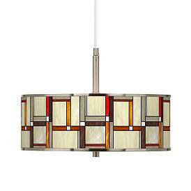 Image1 of Modern Squares Giclee Glow 16" Wide Pendant Light
