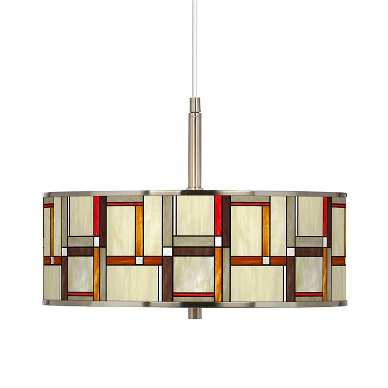 Image 1 Modern Squares Giclee Glow 16" Wide Pendant Light