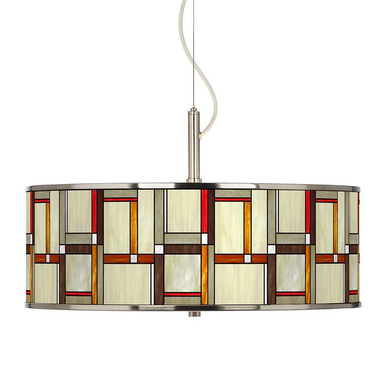Image 1 Modern Squares Giclee Glow 20" Wide Pendant Light
