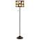 Modern Squares Giclee Glow Bronze Club Floor Lamp