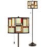 Modern Squares Giclee Glow Bronze Club Floor Lamp