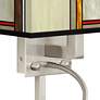 Modern Squares Giclee Glow Plug-In Sconce with LED Reading Light