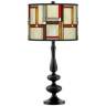 Modern Squares Giclee Paley Black Table Lamp