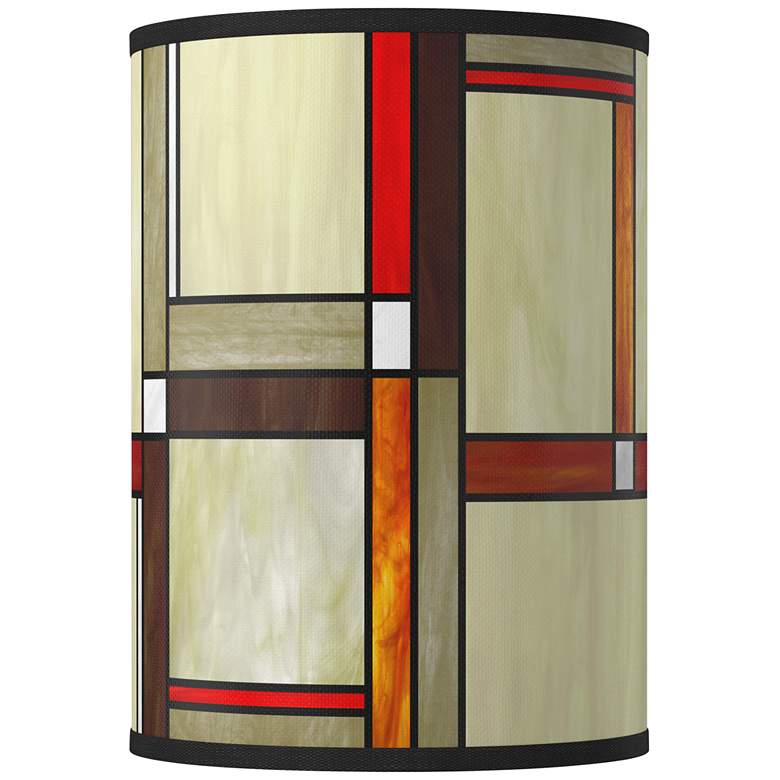Image 1 Modern Squares Giclee Round Cylinder Lamp Shade 8x8x11 (Spider)