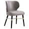 Modern Strine Dining Chair in Velvet and Leatherette in Dark Taupe
