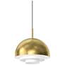 Modern Tiers 12" Wide Brass Finish Dome LED Pendant