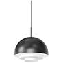 Modern Tiers 12" Wide Satin Black Dome LED Pendant