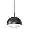 Modern Tiers 12" Wide Satin Black Dome LED Pendant