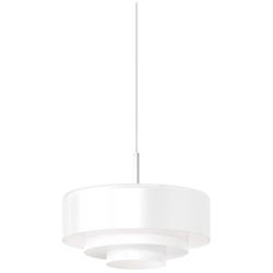 Modern Tiers 12&quot; Wide Satin White Flat LED Pendant