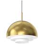 Modern Tiers 16" Wide Brass Finish Dome LED Pendant