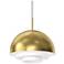 Modern Tiers 16" Wide Brass Finish Dome LED Pendant