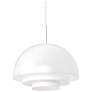 Modern Tiers 16" Wide Satin White Dome LED Pendant