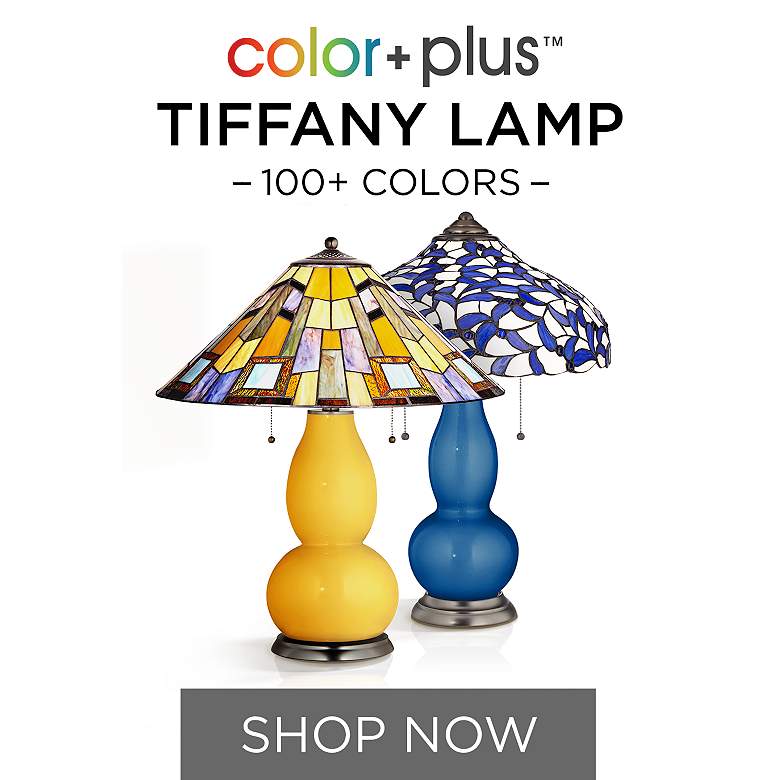 Image 1 Modern Tiffany Table Lamps with Designer Color Bases