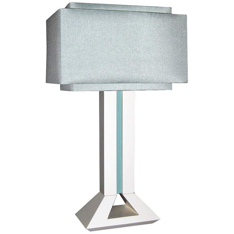 Image 1 Modern Times Off-White and Blue Table Lamp