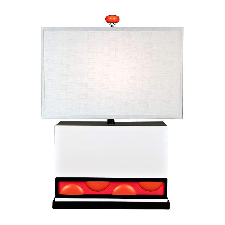 Image 1 Modern Times White and Orange Small Table Lamp